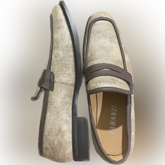 Faranzi Mens Slip-on Casual Moccasin Shoe Brown size 10.5 NEW - Picture 2 of 3